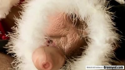 extrimely senior hairy twat fucked by a young guy